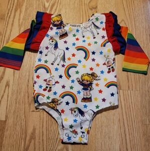 Rainbow Brite Bodysuit Baby Size: 80 - 3-6 Months Floral Pig
